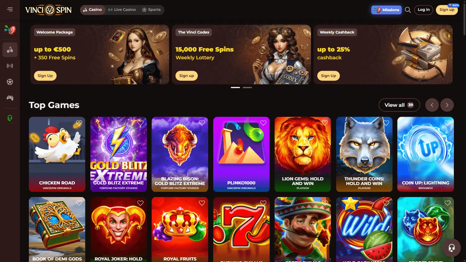 Vincispin Casino-anmeldelse 2026